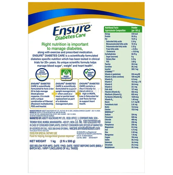 ensure diabetes vanilla 1 kg